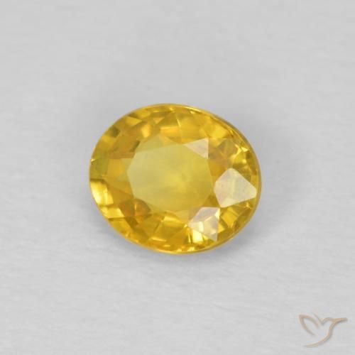 Zaffiro Dorato medio naturale da 0.55 ct, Ovale, VVS-VS
