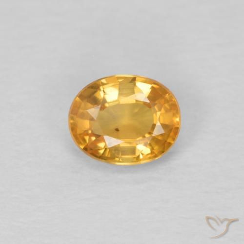 0.51ct Naturale Arancio-Oro Zaffiro, Ovale, VVS-VS