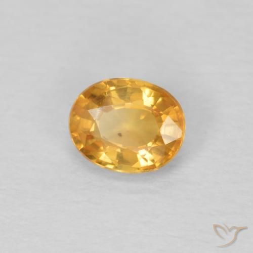 Zaffiro Arancio-Oro naturale da 0.51 ct, Ovale, VVS-VS