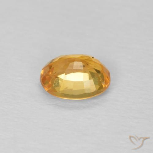 Zaffiro Arancio-Oro naturale da 0.51 ct, Ovale, VVS-VS
