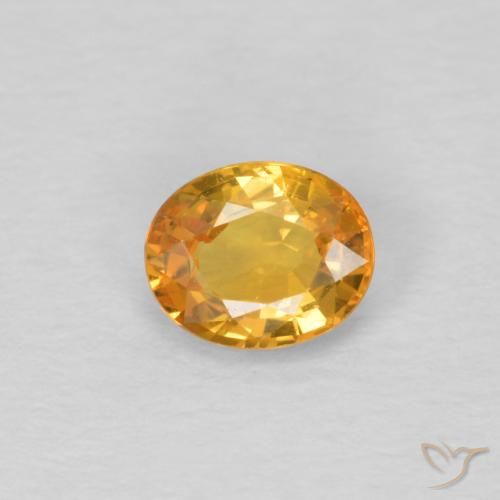 0.45ct Naturale Arancio-Oro Zaffiro, Ovale, VVS-VS