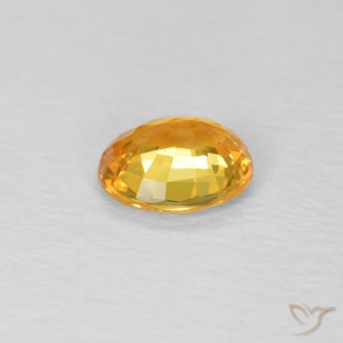 Zaffiro Arancio-Oro naturale da 0.45 ct, Ovale, VVS-VS
