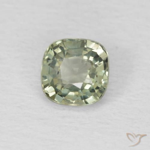 Zaffiro Verde grigiastro naturale da 0.47 ct, Cuscino, VS