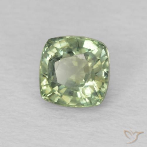 Zaffiro Verde molto chiaro naturale da 0.64 ct, Cuscino, VS