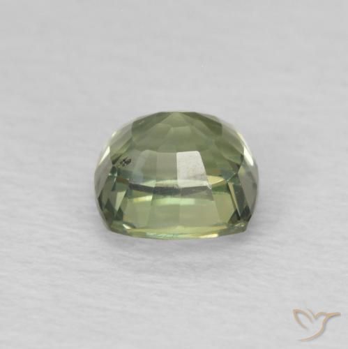 Zaffiro Verde molto chiaro naturale da 0.64 ct, Cuscino, VS