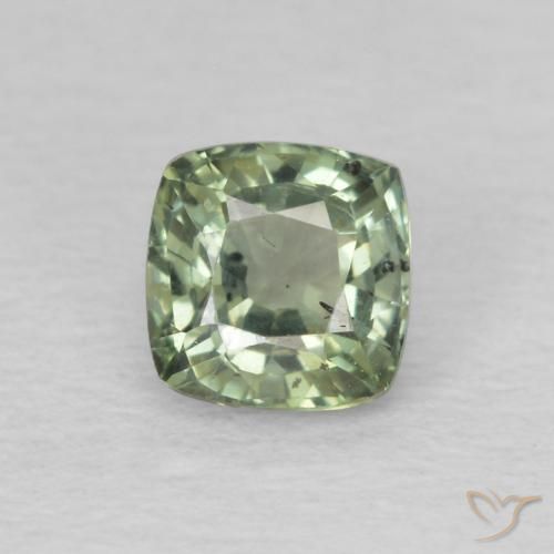 0.63ct Naturale Verde chiaro Zaffiro, Cuscino, VS