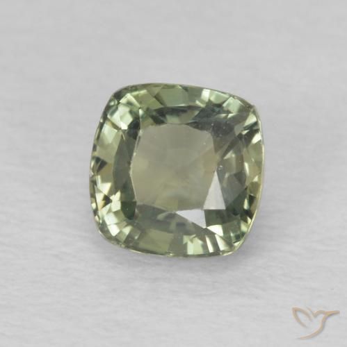 Zaffiro Verde foresta chiaro naturale da 0.75 ct, Cuscino, VS