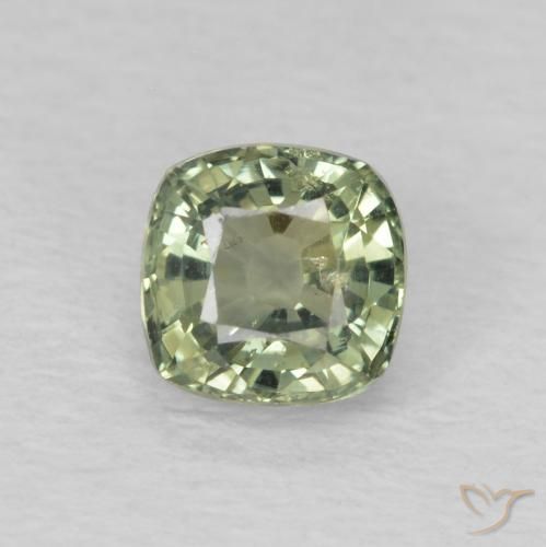 0.64ct Naturale Verde chiaro Zaffiro, Cuscino, VS