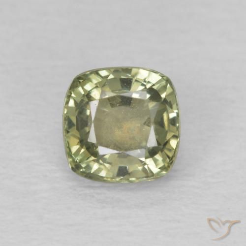 0.66ct Naturale Verde salvia Zaffiro, Cuscino, VS