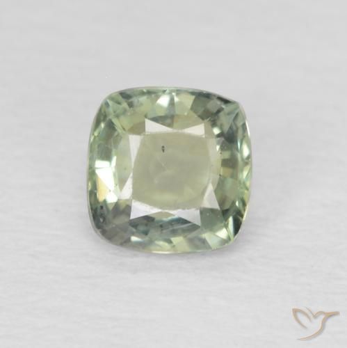 0.49ct Naturale Verde Salvia Chiaro Zaffiro, Cuscino, VS