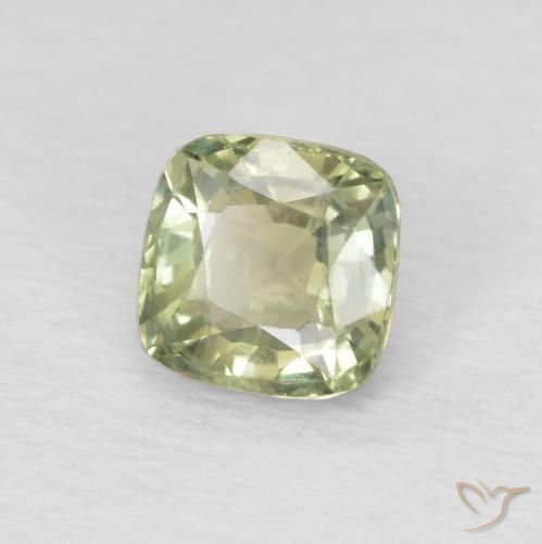 Zaffiro Verde Pera Chiaro naturale da 0.57 ct, Cuscino, VS