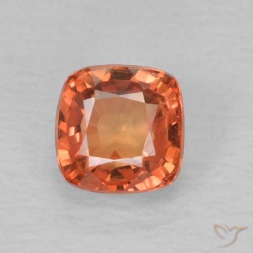 0.74ct Naturale Rosso arancione Zaffiro, Cuscino, VVS