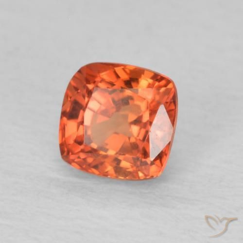 Zaffiro Arancia Fuoco naturale da 0.56 ct, Cuscino, VVS
