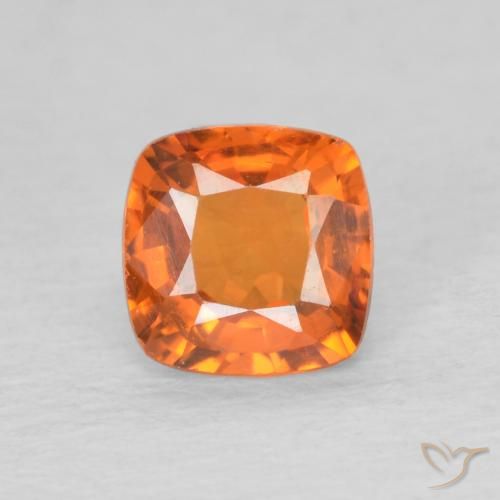 0.50ct Naturale Arancia Fuoco Zaffiro, Cuscino, VVS