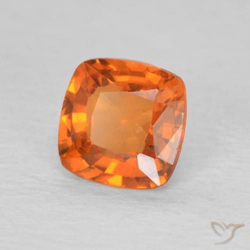 Zaffiro Arancia Fuoco naturale da 0.50 ct, Cuscino, VVS