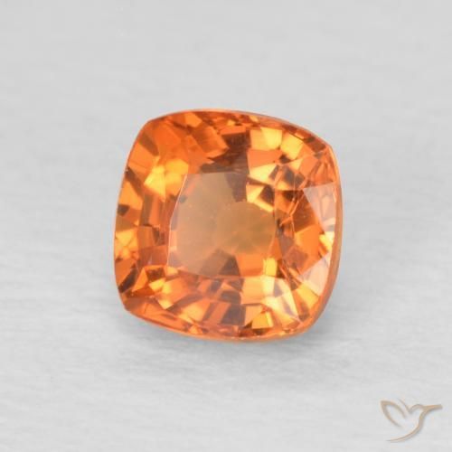 Zaffiro Arancione brillante naturale da 0.66 ct, Cuscino, VVS