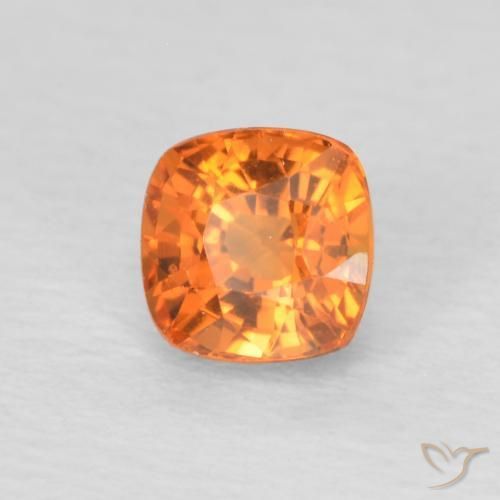 Zaffiro Arancione brillante naturale da 0.61 ct, Cuscino, VVS