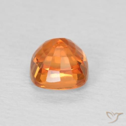 Zaffiro Arancione brillante naturale da 0.61 ct, Cuscino, VVS