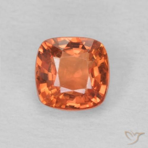 0.61ct Naturale Arancio Medio Zaffiro, Cuscino, VVS