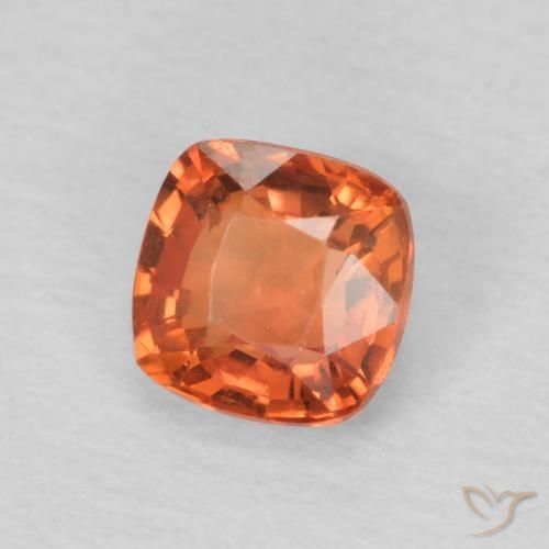 Zaffiro Arancio Medio naturale da 0.61 ct, Cuscino, VVS