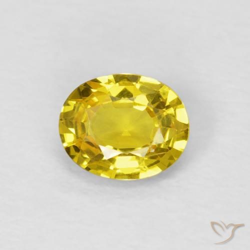 0.64ct Naturale Giallo medio Zaffiro, Ovale, VS