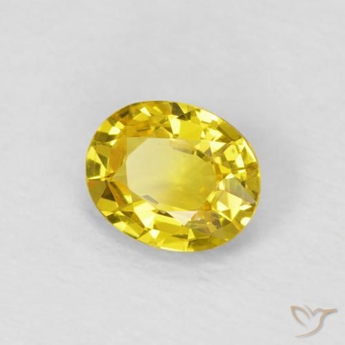 Zaffiro Giallo medio naturale da 0.64 ct, Ovale, VS