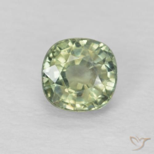 0.51ct Naturale Verde salvia molto chiaro Zaffiro, Cuscino, VS