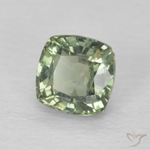 Zaffiro Verde chiaro naturale da 0.72 ct, Cuscino, VS