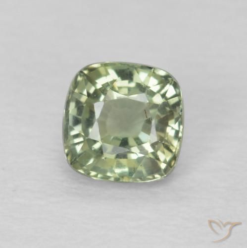 0.52ct Naturale Verde chiaro Zaffiro, Cuscino, VS