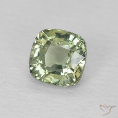 Zaffiro Verde chiaro naturale da 0.52 ct, Cuscino, VS