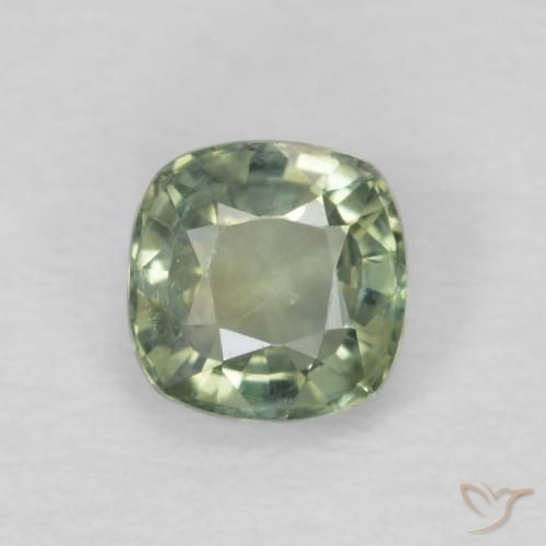 0.52ct Naturale Verde salvia Zaffiro, Cuscino, VS