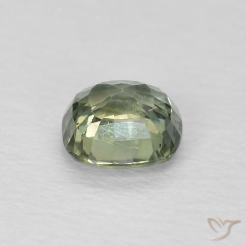 Zaffiro Verde salvia naturale da 0.52 ct, Cuscino, VS