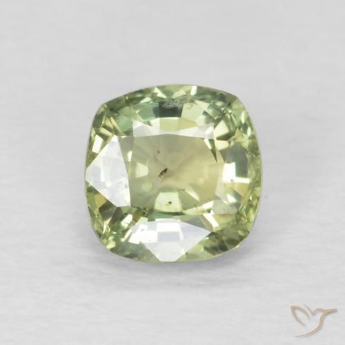 0.59ct Naturale Verde salvia molto chiaro Zaffiro, Cuscino, VS