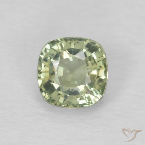 0.48ct Naturale Verde molto chiaro Zaffiro, Cuscino, VS