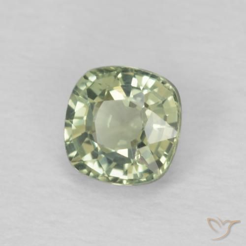 Zaffiro Verde molto chiaro naturale da 0.48 ct, Cuscino, VS