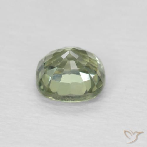 Zaffiro Verde molto chiaro naturale da 0.48 ct, Cuscino, VS
