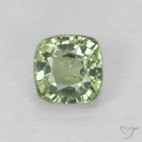 0.59ct Naturale Verde Salvia Chiaro Zaffiro, Cuscino, VS