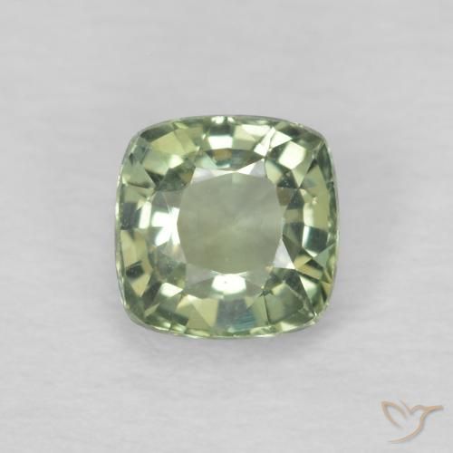 0.53ct Naturale Verde chiaro Zaffiro, Cuscino, VS