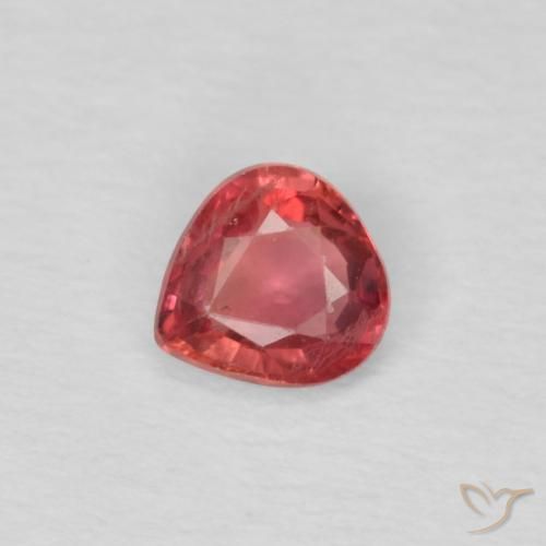 0.44ct Naturale Rosso medio Zaffiro, Forma a pera, VS