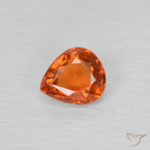 0.49ct Naturale Arancio Medio Zaffiro, Forma a pera, VVS