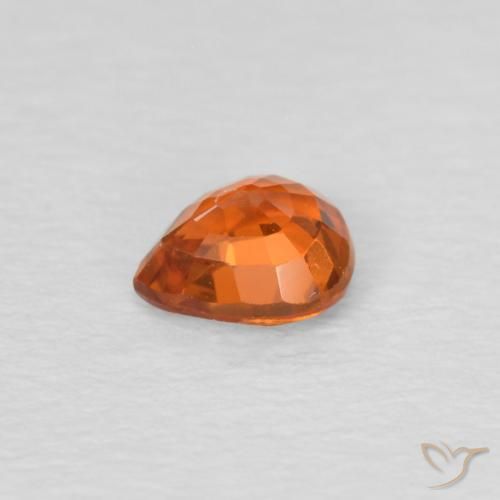 Zaffiro Arancio Medio naturale da 0.49 ct, Forma a pera, VVS
