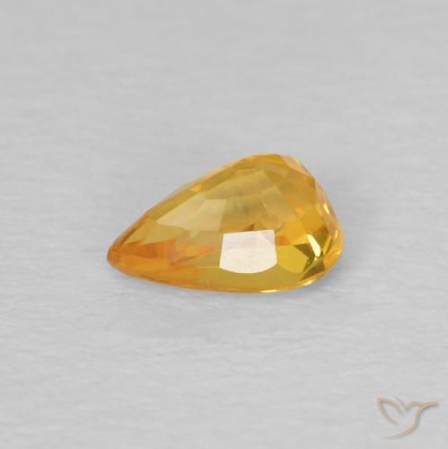 Zaffiro Arancio Medio naturale da 0.61 ct, Forma a pera, VVS