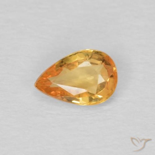 0.51ct Naturale Dorato scuro Zaffiro, Forma a pera, VVS-VS