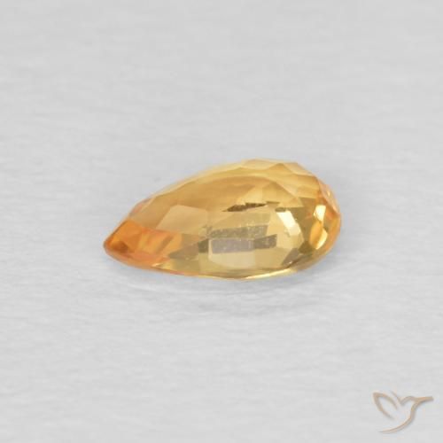 Zaffiro Dorato scuro naturale da 0.51 ct, Forma a pera, VVS-VS