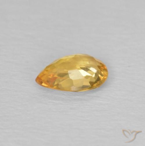 Zaffiro Arancio Dorato Profondo naturale da 0.44 ct, Forma a pera, VS