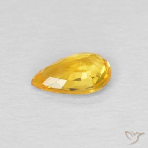 Zaffiro Arancio Dorato Profondo naturale da 0.45 ct, Forma a pera, VS