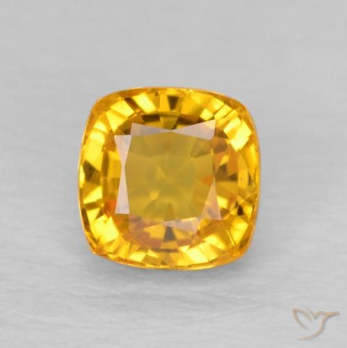 0.71ct Naturale Oro medio Zaffiro, Cuscino, VVS-VS
