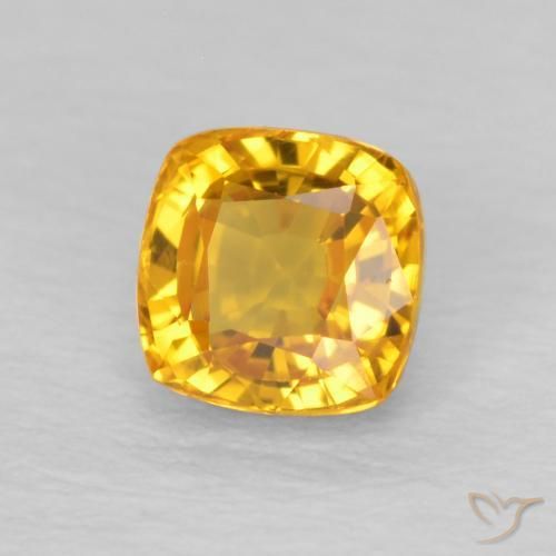 Zaffiro Oro medio naturale da 0.71 ct, Cuscino, VVS-VS