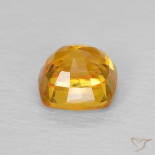 Zaffiro Oro medio naturale da 0.71 ct, Cuscino, VVS-VS