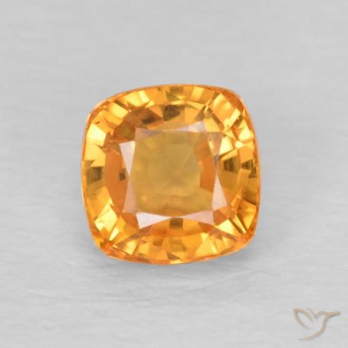 Zaffiro Arancio Medio naturale da 0.71 ct, Cuscino, VVS-VS
